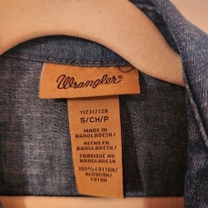 Girls Wrangler Sz 4/5 Small Denim Button Up